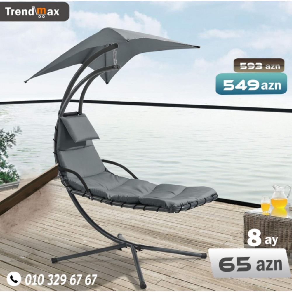 Çətirli yellənən şezlonq 